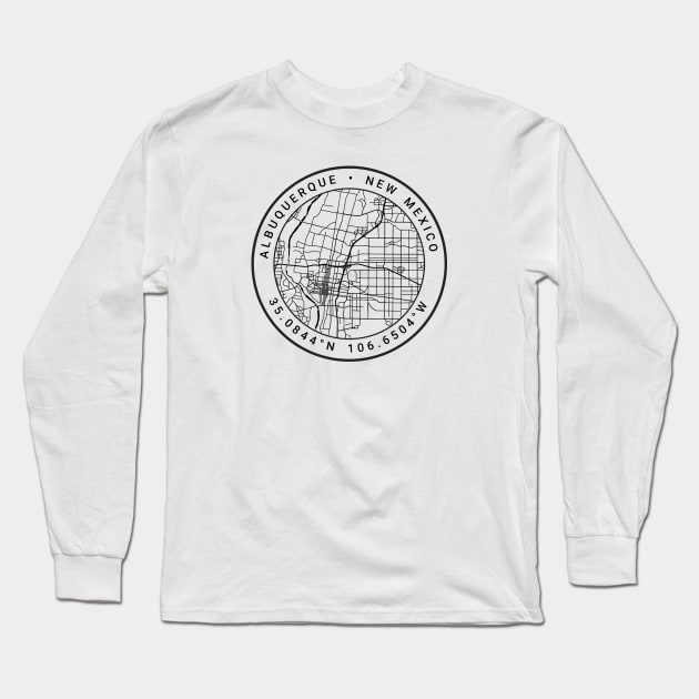 Albuquerque Map Long Sleeve T-Shirt by Ryan-Cox